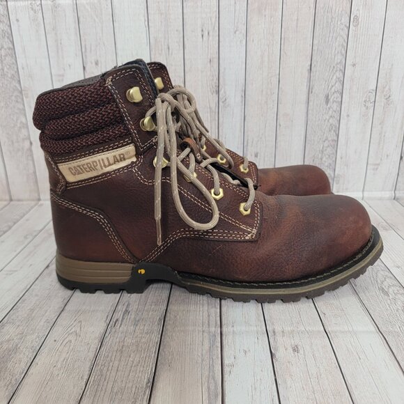 CAT Paisley 6" Steel Toe Work boot Tawny Brown Leather Women's 10 Wide width - Picture 6 of 14